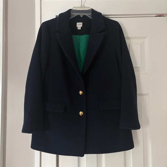 J. Crew Wool Blend Navy Blazer with Gold Buttons Size 6P‎ EUC
